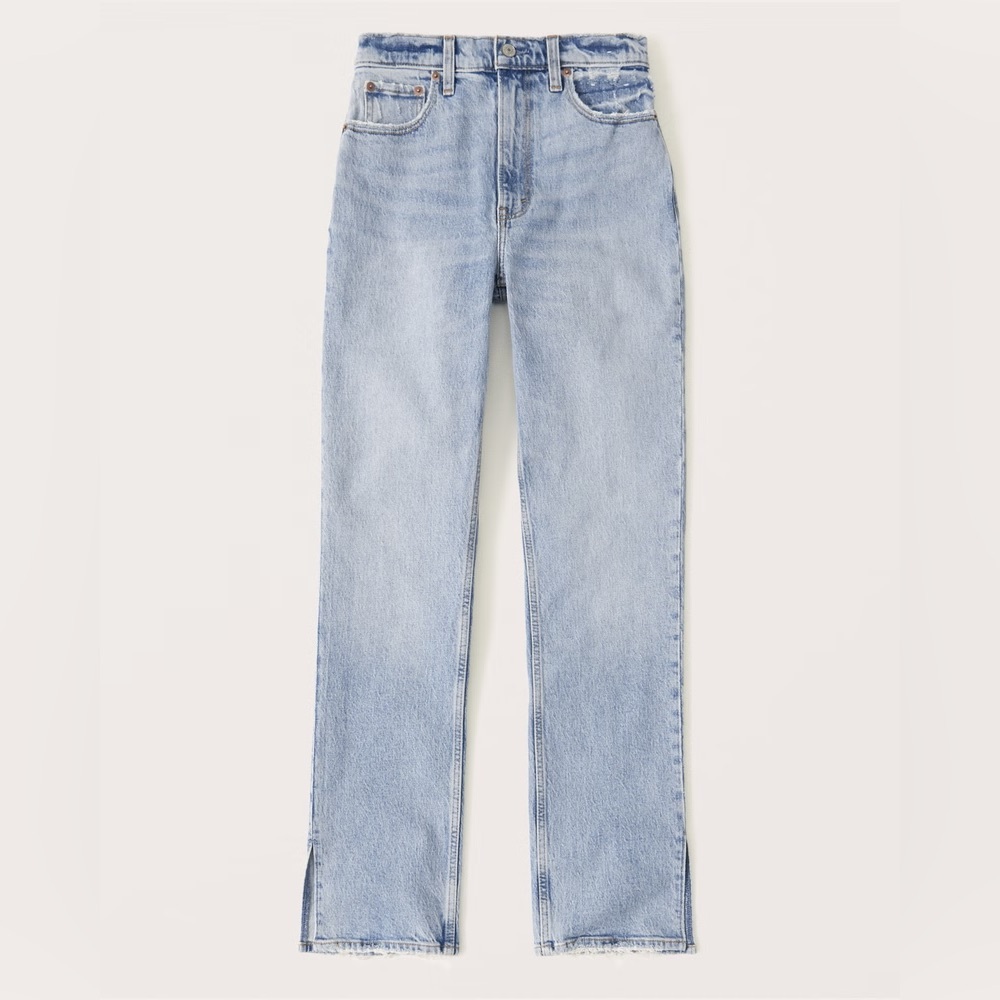 Abercrombie & Finch the 90’s Straight Ultra High Rise w/ Slits at Ankle 29/8 - Picture 3 of 14